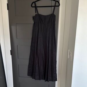 Black linen dress
